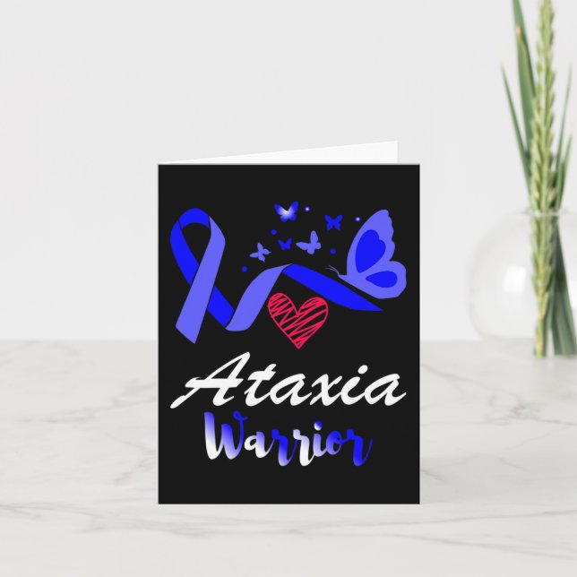 Ataxia Warrior Butterfly Awareness Support  Card (Front)