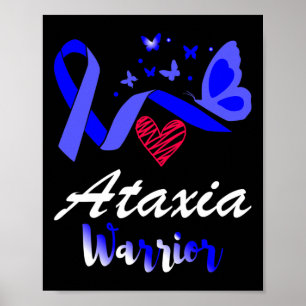 Ataxia Warrior Butterfly Awareness Support Poster