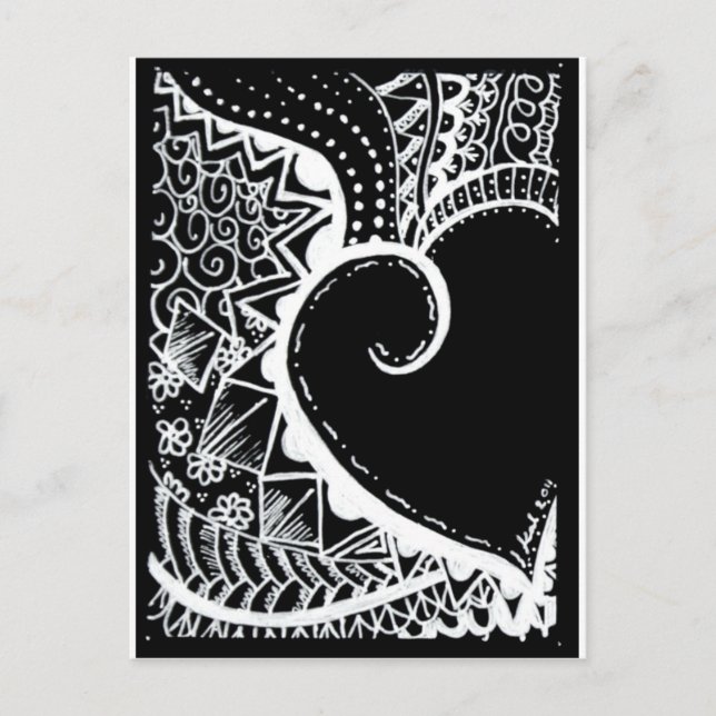 ATC black heart Postcard (Front)