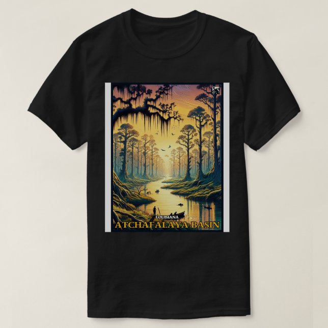Atchafalaya Basin Louisiana TShirt (Design Front)