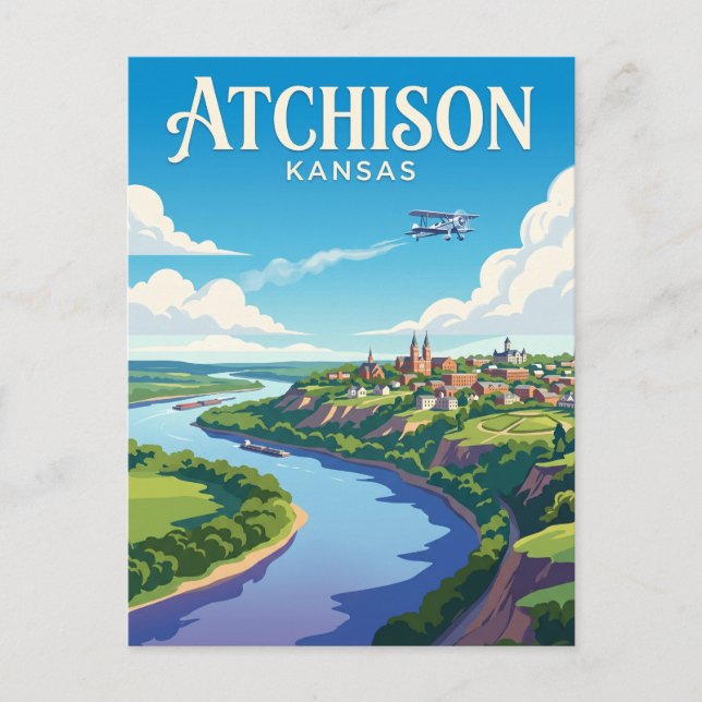 Atchison Kansas Postcard (Front)