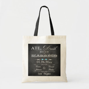 Ate, Drank & Got Married Chalkboard Wedding Bag