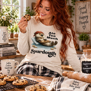 Ate Too Much Sourdough Funny Sea Otter Baker Tri-Blend Shirt