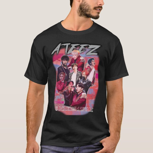 ATEEZ KPOP MERCH OLD RETRO KNOCK OFF INSPIRED MERC T-Shirt (Front)