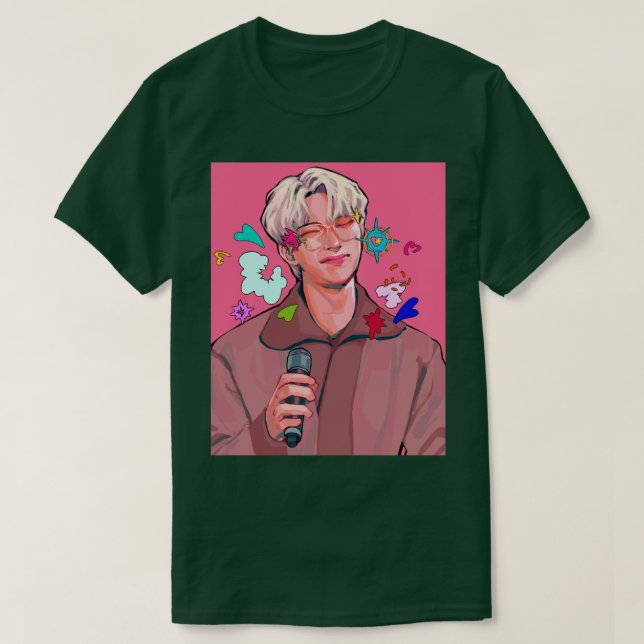 ATEEZ Mingi heart coloured T-Shirt (Design Front)