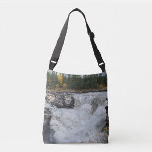 Athabasca Falls Autumn Forest Waterfall Crossbody Bag