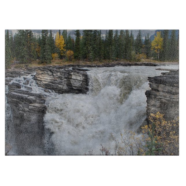 Athabasca Falls, Canadian Waterfall Photography Cutting Board (Front)