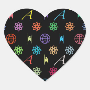 Atheism Monogram (on Black) Stickers