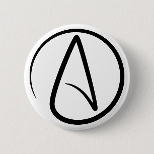 Atheism Symbol - Atheist Sign 6 Cm Round Badge