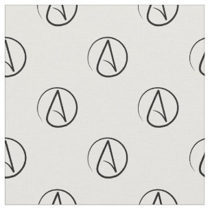 Atheism symbol: black on white fabric