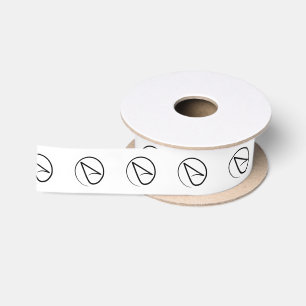 Atheism symbol: black on white satin ribbon