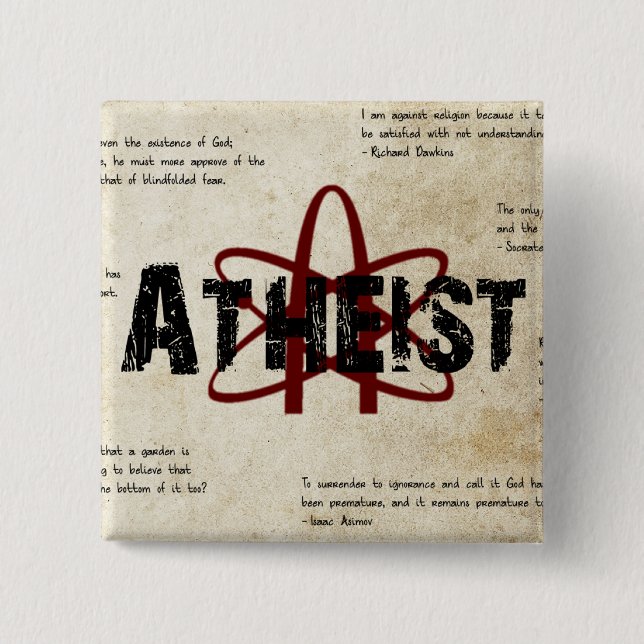 Atheist 15 Cm Square Badge (Front)
