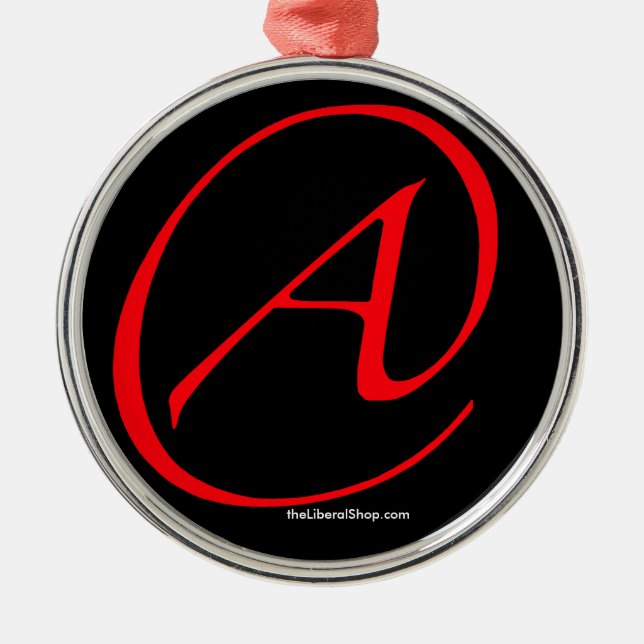 Atheist A Red on Black Ornament Framed (Front)