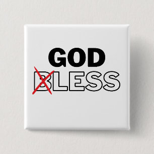 Atheist Anti Religion "God Xless" 15 Cm Square Badge