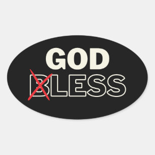 Atheist Anti Religion "Godless" Oval Sticker
