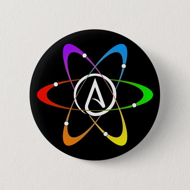 Atheist Atom Symbol 6 Cm Round Badge (Front)