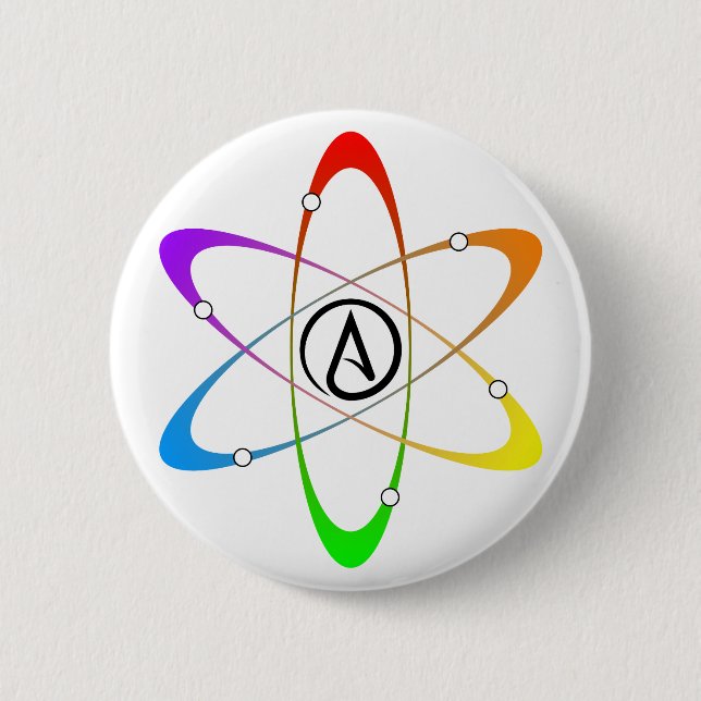 Atheist Atom Symbol 6 Cm Round Badge (Front)