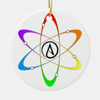 Atheist Atom Symbol Ceramic Tree Decoration