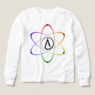 Atheist Atom Symbol Rainbow Black