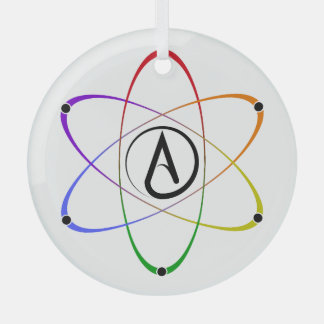 Atheist Atom Symbol Rainbow Glass Tree Decoration