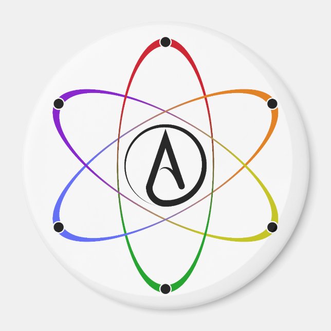 Atheist Atom Symbol Rainbow Magnet (Front)