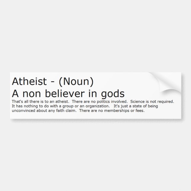 Atheist Bumper Sticker (Front)