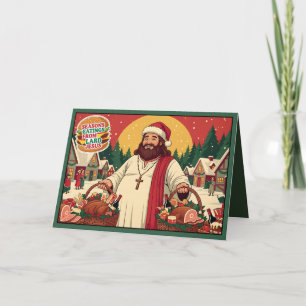 Atheist Christmas card for atheist non-dieters.