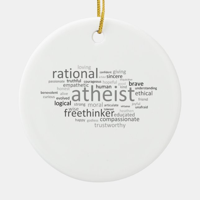 Atheist Cloud Ceramic Tree Decoration (Front)