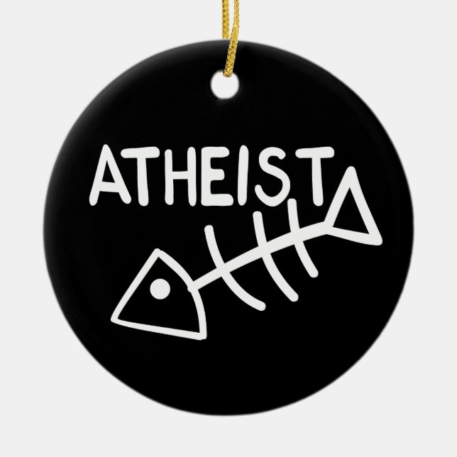 Atheist Fish Ceramic Tree Decoration (Front)