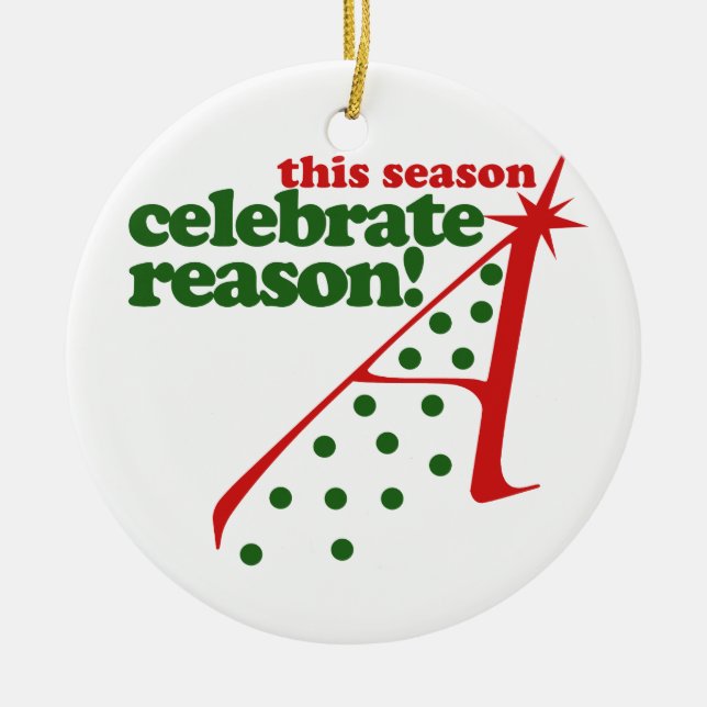Atheist Holiday Season Ceramic Tree Decoration (Front)