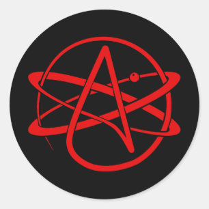 Atheist New Logo Red Classic Round Sticker