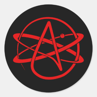 Atheist New Logo Red Classic Round Sticker