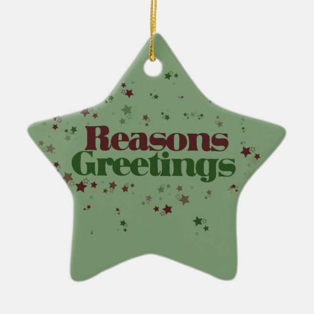 Atheist Reasons Greetings Ceramic Tree Decoration (Front)
