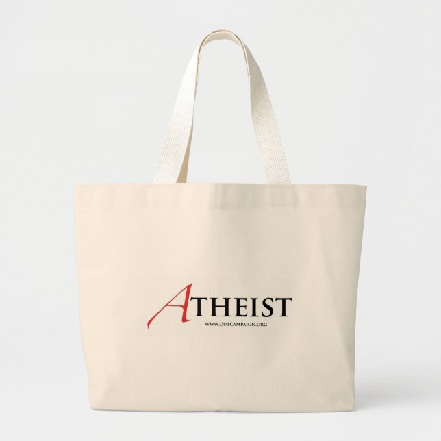 Atheist (Scarlet Letter) Large Tote Bag (Front)