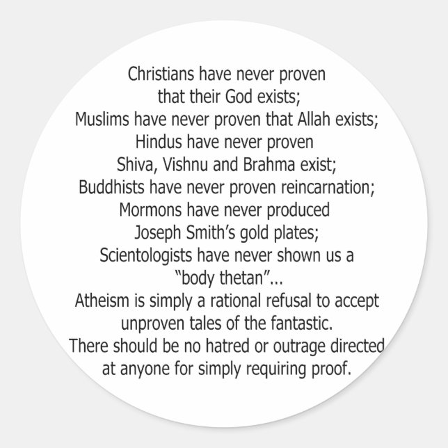 Atheist Stickers (Front)