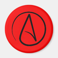 Atheist symbol: black on red