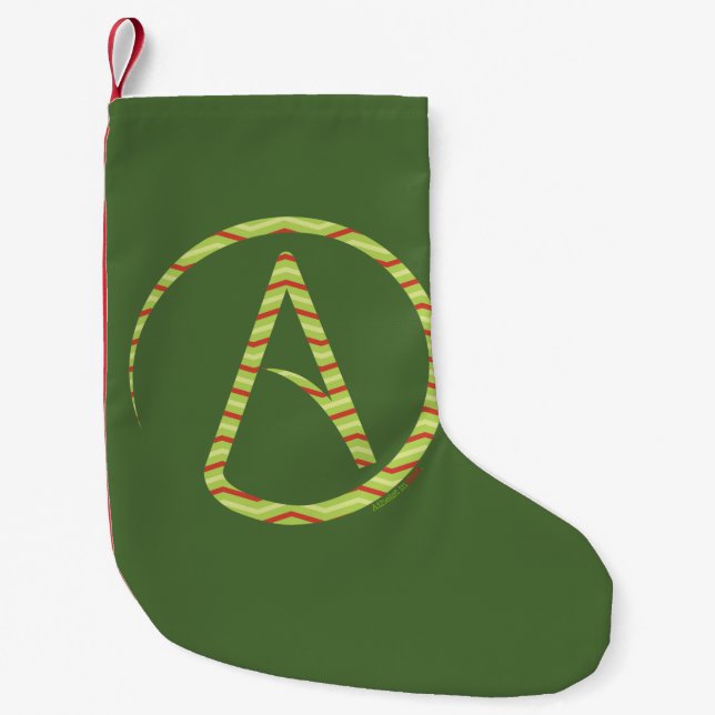 Atheist Symbol Chevron Christmas Stocking (Front)