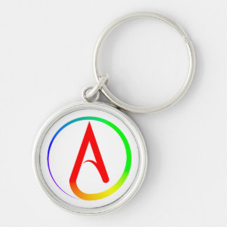 Atheist Symbol Rainbow Key Ring