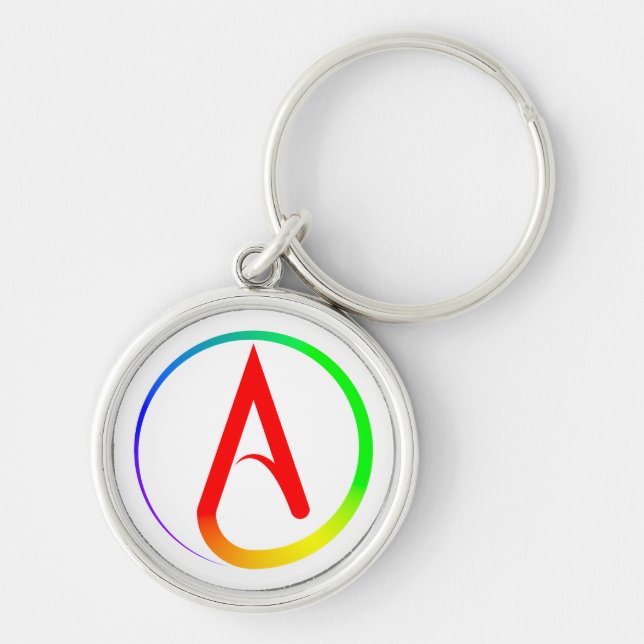 Atheist Symbol Rainbow Key Ring (Front)