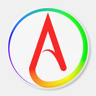 Atheist Symbol Rainbow Magnet