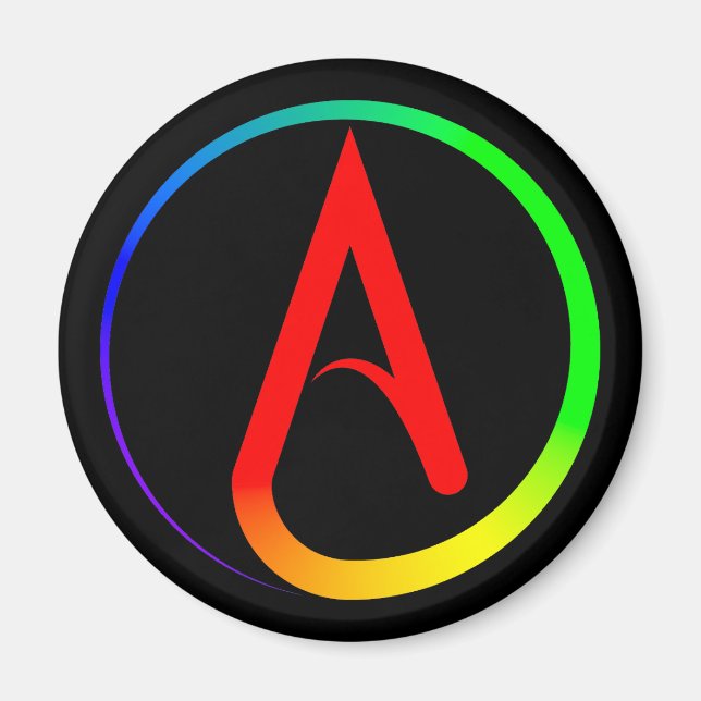Atheist Symbol Rainbow Magnet (Front)