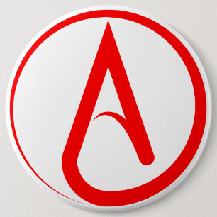 Atheist Symbol Red 6 Cm Round Badge