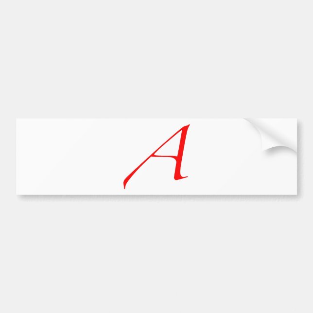 Atheist Symbol (Red A) Bumper Sticker (Front)