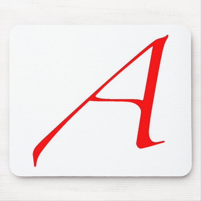 Atheist Symbol (Red A) Mouse Pad (Front)