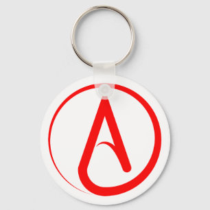 Atheist Symbol Red Key Ring