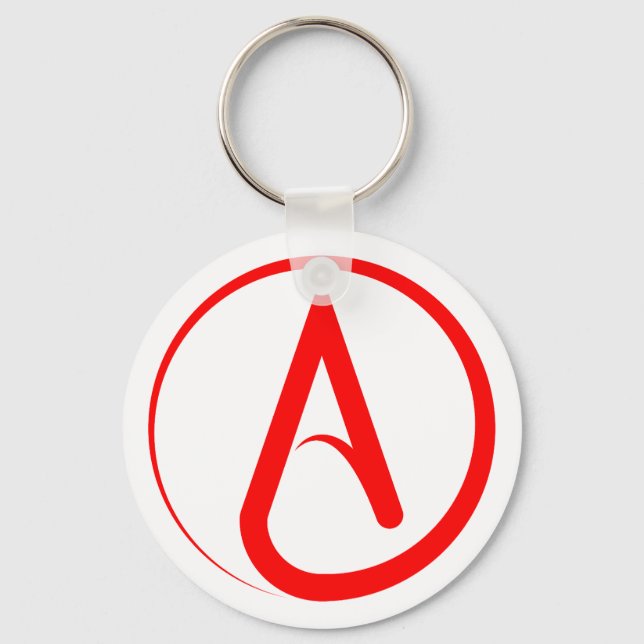 Atheist Symbol Red Key Ring (Front)