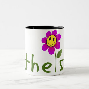 Atheist (with happy flower) Mugs