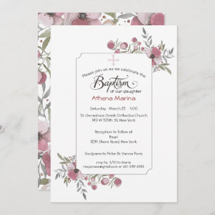 Athena Baptism Invitation