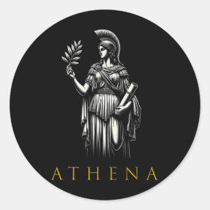 Athena Goddess Of Wisdom And War  Classic Round Sticker