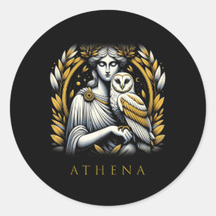 Athena Goddess Of Wisdom And War  Classic Round Sticker